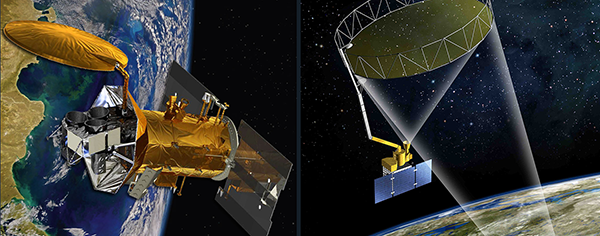 Aquarius/SAC-D and SMOS satellites
