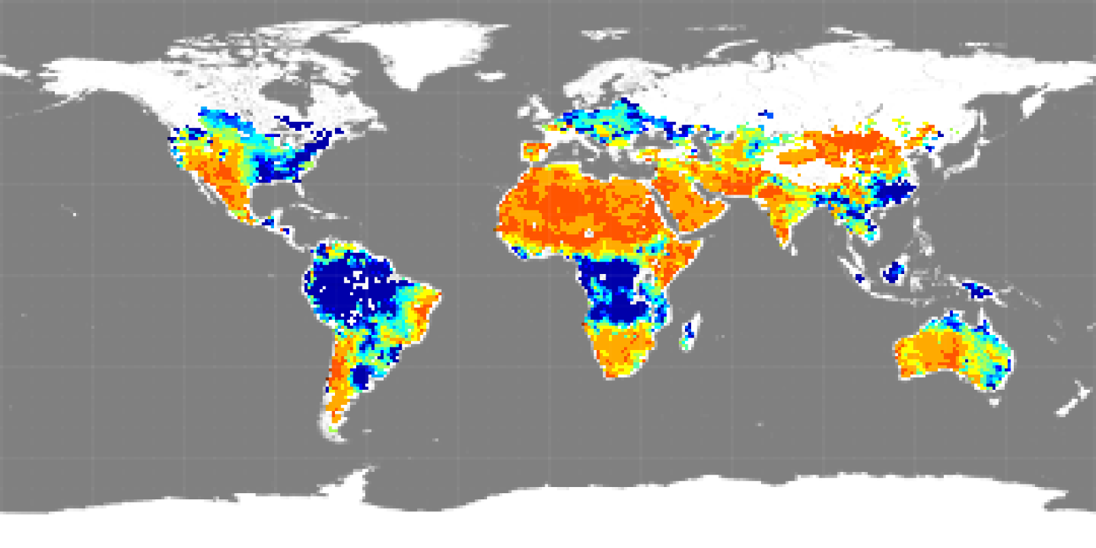 Map of soil moisture