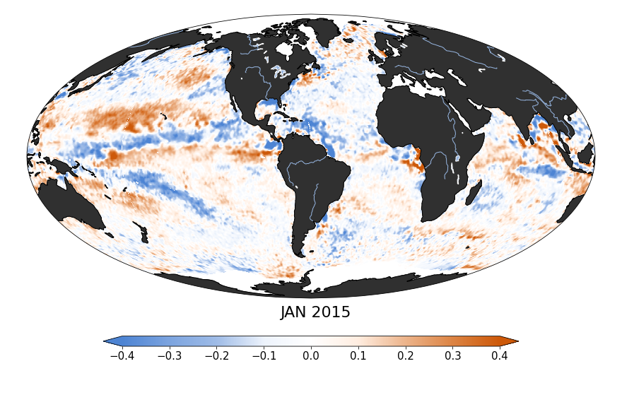 Sea surface salinity, January 2015