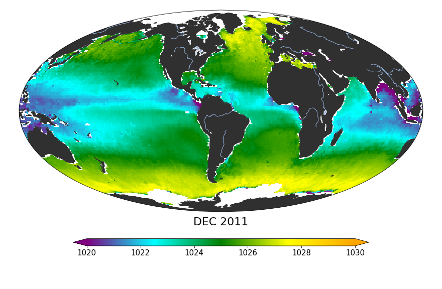 Global Sea surface density, December 2011