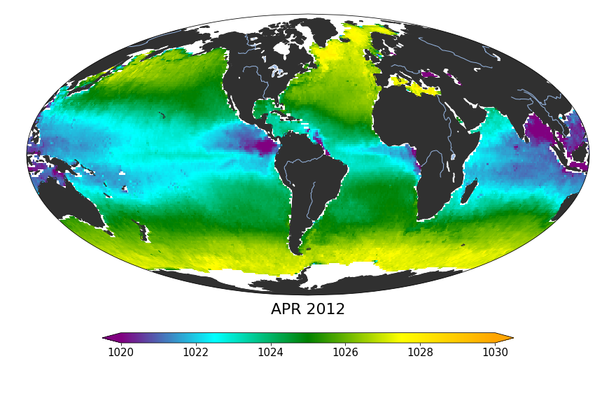 Global Sea surface density, April 2012