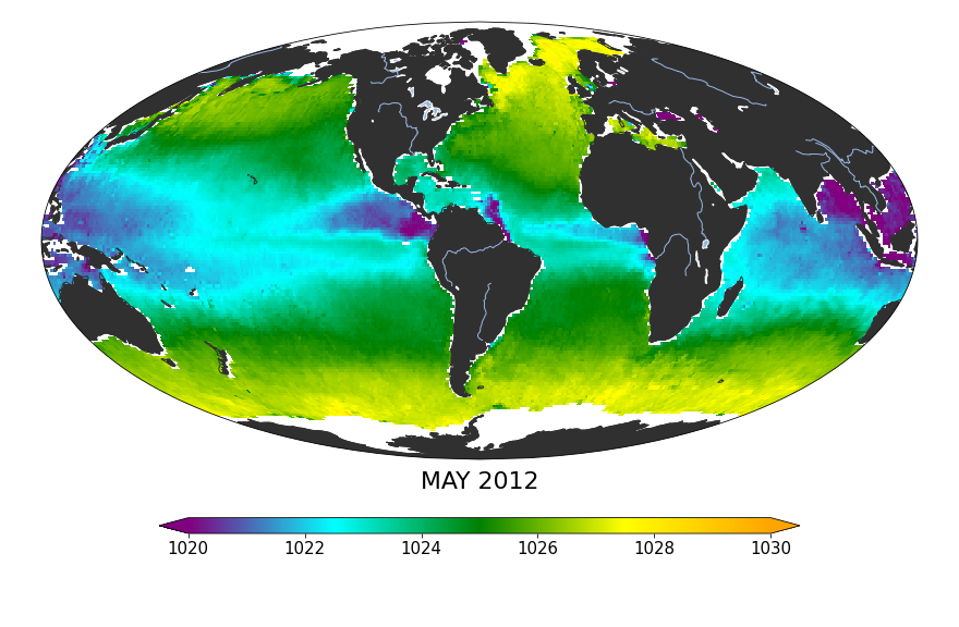 Global Sea surface density, May 2012