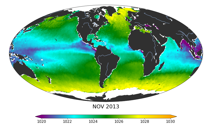 Global Sea surface density, November 2013