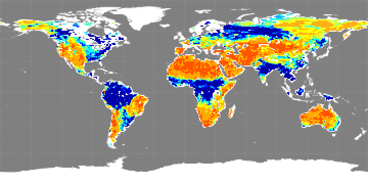 Monthly composite map of soil moisture, September 2011.