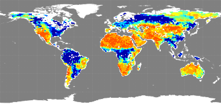 Monthly composite map of soil moisture, May 2013.