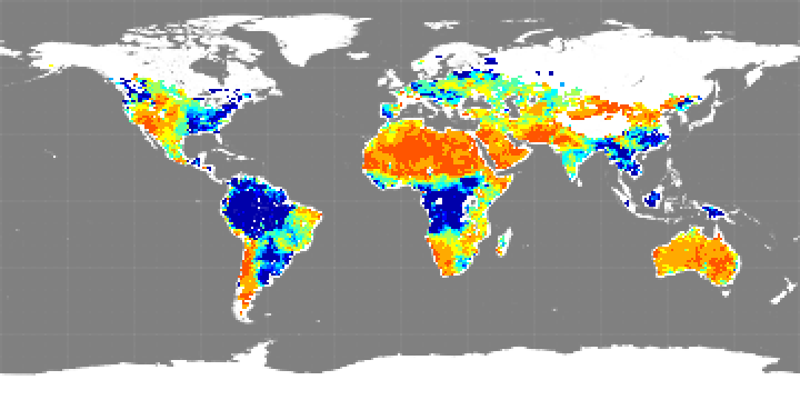 Monthly composite map of soil moisture, November 2014.
