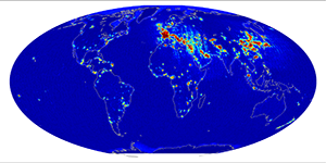Global radiometer percent RFI, February 2015