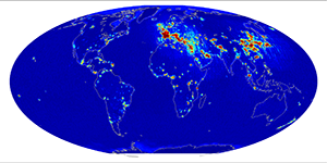 Global radiometer percent RFI, January 2015