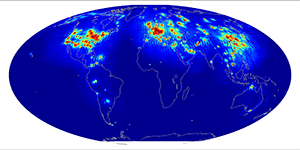 Global scatterometer percent RFI, August 2013