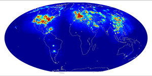 Global scatterometer percent RFI, July 2014