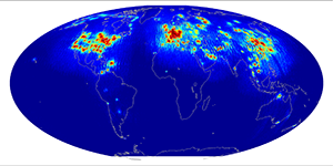Global scatterometer percent RFI, October 2013