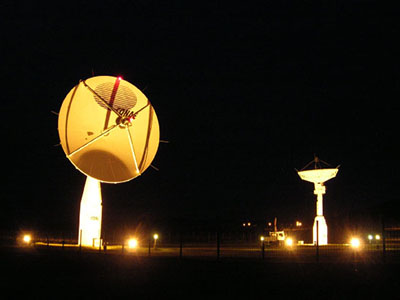 Ground station in Córdoba, Argentina (view at night)