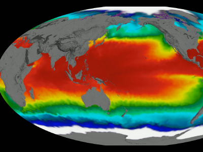 Global map of sea surface temperature