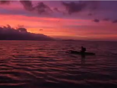 Kayaker on the ocean